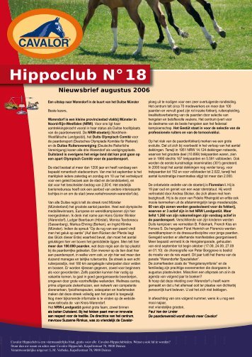 Hippoclub Nieuwsbrief nr. 18 - Cavalor