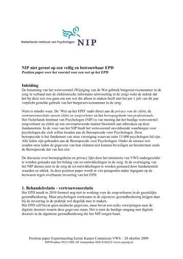 NIP position paper EPD