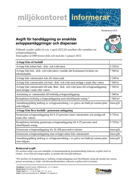 Avgift för handläggning av enskilda ... - Uppsala kommun