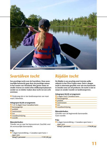 Brochure met reizen en prijzen van 2013 - Kanobedrijf "De Peddel"