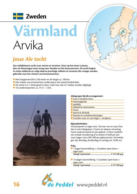 Brochure met reizen en prijzen van 2013 - Kanobedrijf "De Peddel"