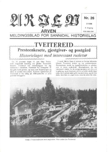 TVEITEREID - Sannidal Historielag