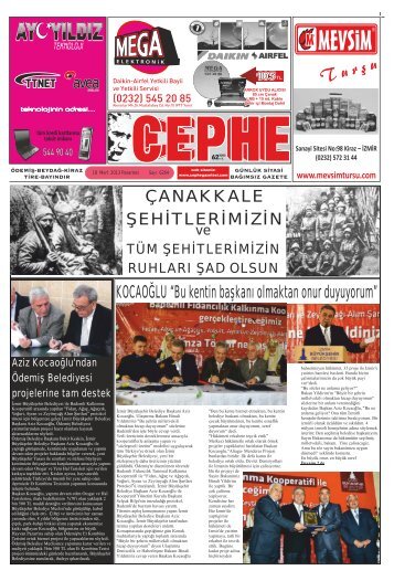 KOCAOĞLU “Bu kentin başkanı olmaktan onur ... - Cephe Gazetesi