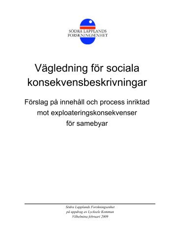 Vägledning för sociala konsekvensbeskrivningar - Lycksele kommun