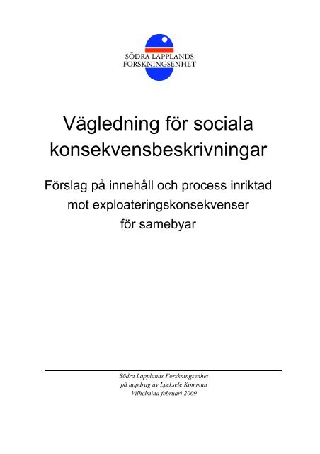 Vägledning för sociala konsekvensbeskrivningar - Lycksele kommun