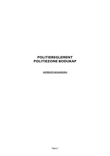 Politiereglement - Gemeente Bonheiden