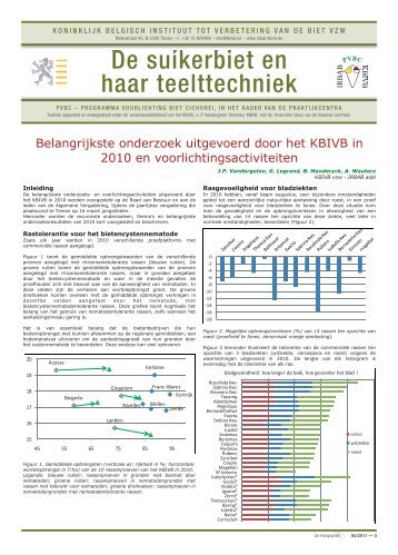 De suikerbiet en haar teelttechniek - Koninklijk Belgisch Instituut tot ...