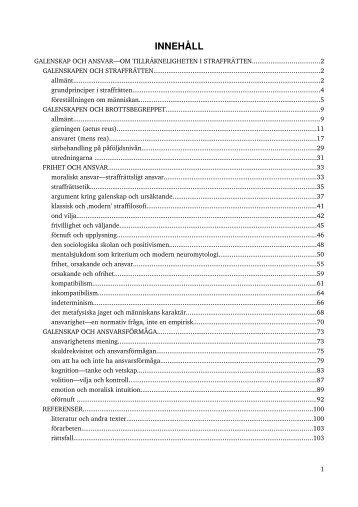 Galenskap och ansvar. Om tillräkneligheten i straffrätten.
