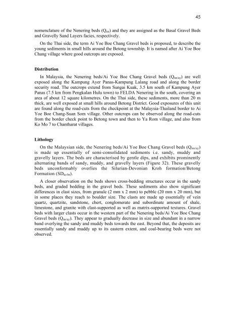 GEOLOGY OF THE PENGKALAN HULU-BETONG TRANSECT ...
