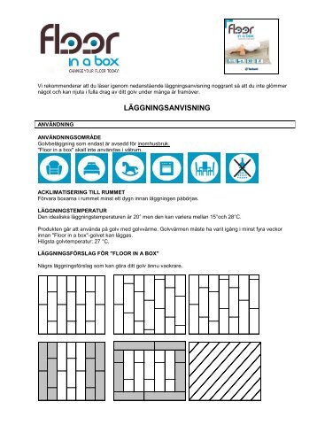 LÄGGNINGSANVISNING - Tarkett