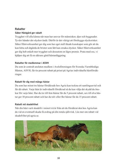 Produktbroschyr Häst - Agria Djurförsäkring