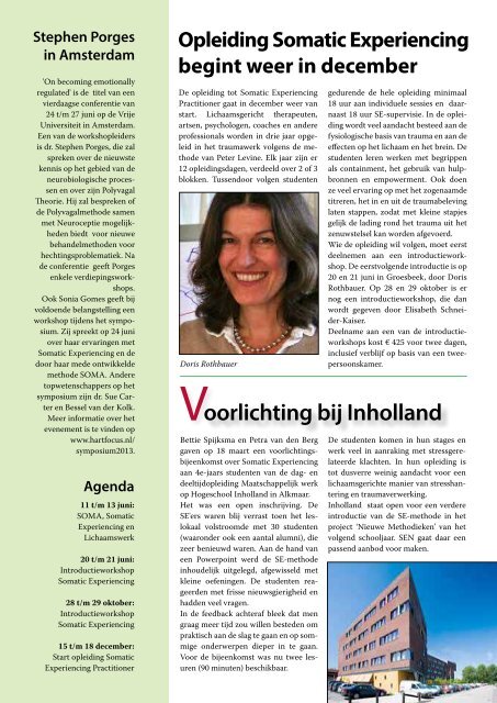 SEN Nieuwsbrief - Voorjaar 2013 - Somatic Experiencing