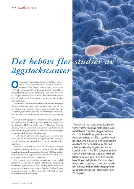 Nr 6 2011 - Onkologi i Sverige