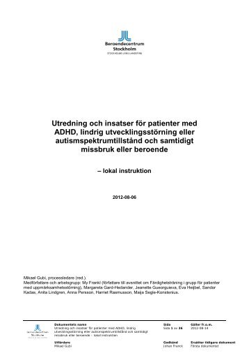 Utredning och insatser för patienter med ADHD, lindrig ... - Viss