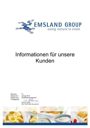 Informationen für unsere Kunden - Emsland Group