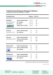 Preisblatt Sonderanfertigungen Biologische ... - bag health care