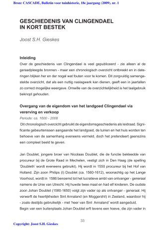 Geschiedenis van Clingendael in kort bestek (+ errata)