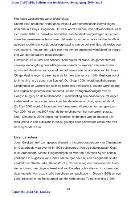 Geschiedenis van Clingendael in kort bestek (+ errata)