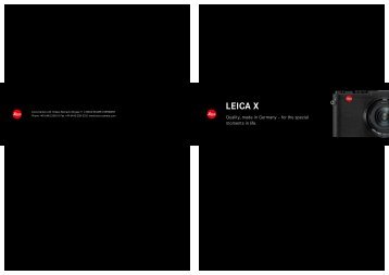 Download Leica X Brochure - Leica Camera AG