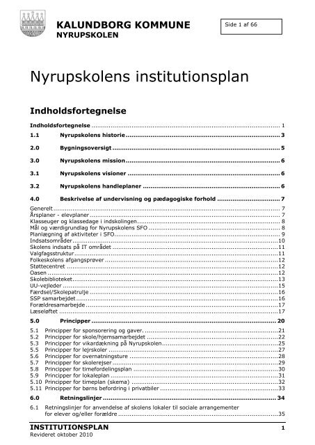 Institutionsplan 2012 - Nyrupskolen