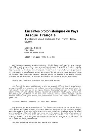 Enceintes protohistoriques du Pays Basque Français