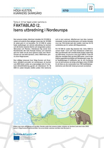 FAKTABLAD I2. Isens utbredning i Nordeuropa - Kvarkens skärgård