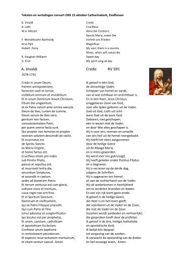 A. Vivaldi Credo RV 591 - Oisterwijks Kamerkoor