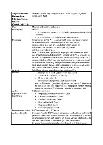 Snijders-Oomen Niet-Verbale Intelligentietest ... - Prodiagnostiek
