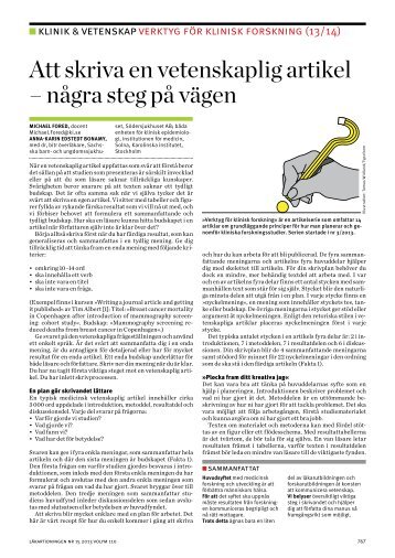 Att skriva en vetenskaplig artikel – några steg på ... - NU-sjukvården