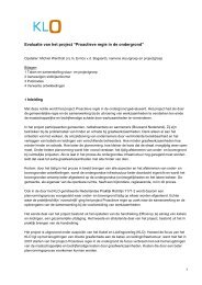 Evaluatie van het project “Proactieve regie in de ondergrond” - KLO