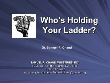 Who's Holding Your Ladder? | Dr. Samuel R. Chand - SCRG