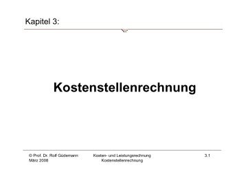 Kostenstellenrechnung - guedemann