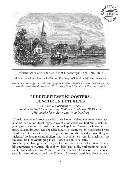 Informatiebulletin 97 - Streekmuseum De Roode Tooren