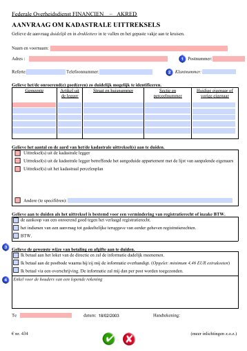 AANVRAAG OM KADASTRALE UITTREKSELS - Kadaster.be