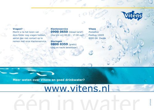 Aansluitvoorwaarden drinkwater Vitens (Dutch)