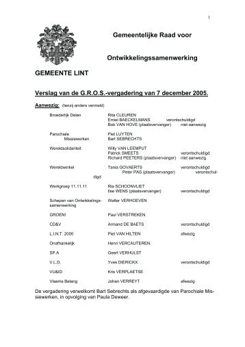 Verslag 6 oktober 1999 - Lint