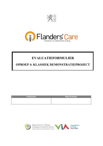 EVALUATIEFORMULIER - Flanders' Care