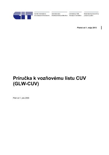 Príručka k vozňovému listu CUV (GLW-CUV)