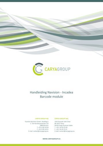 Handleiding Navision - Incadea Barcode module - Caryagroup ...