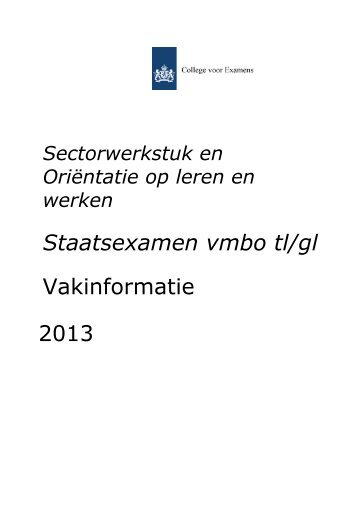 Sectorwerkstuk vmbo en beoordelingsformulier 2013 versie 2 ... - DUO