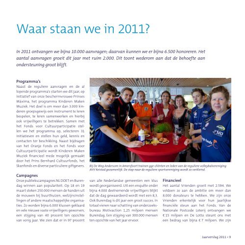 Jaarverslag 2011 - Oranje Fonds