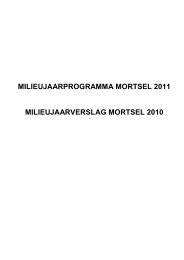 MILIEUJAARPROGRAMMA MORTSEL 2011 ... - Stad Mortsel
