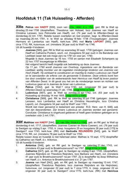 Hoofdstuk 11 (Tak Huisseling - Afferden) - van Haaff