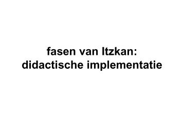 fasen van Itzkan: didactische implementatie - Erik Bolhuis
