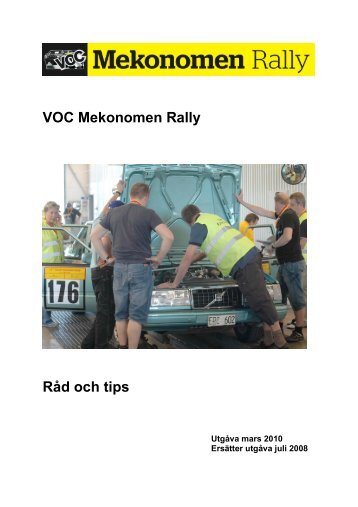 VOC Mekonomen Rally Råd och tips