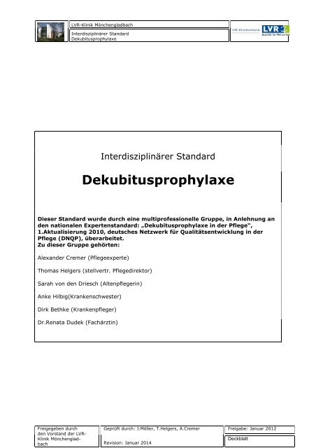 Standard Dekubitusprophylaxe.pdf - LVR-Klinik Mönchengladbach