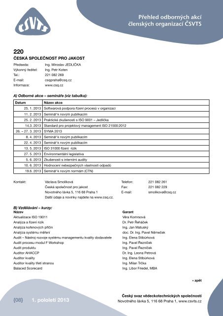 1 / 2013 - zpravodaj čsvts - Český svaz vědeckotechnických ...