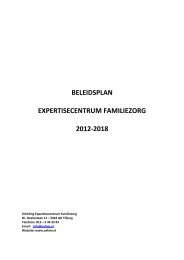 BELEIDSPLAN EXPERTISECENTRUM FAMILIEZORG 2012-2018