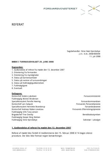 Referat af 25.06.2008 - Forsvarsministeriet