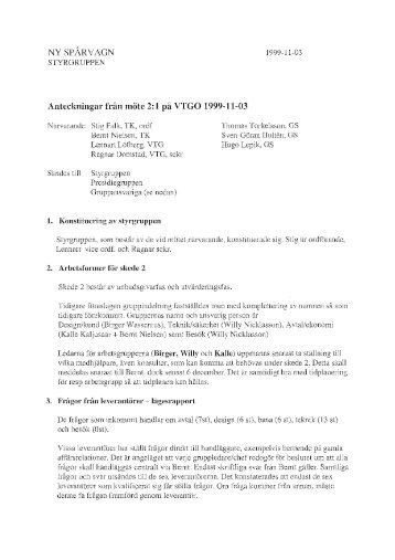 Dokument från protokollgruppen och styrgruppen - Göteborgs-Posten